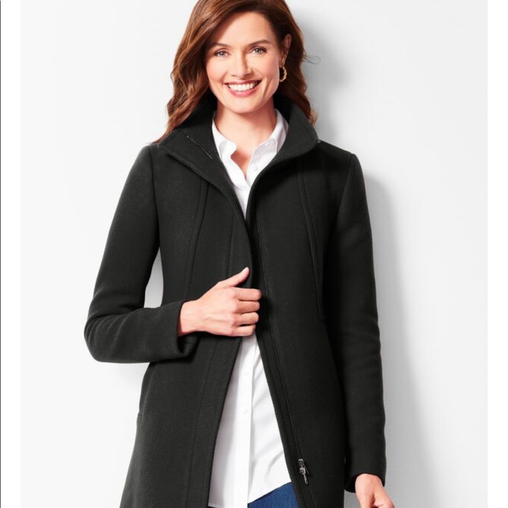 NWT Talbots Italian Wool Coat in Black